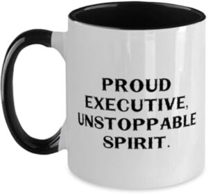 Read more about the article PROUD EXECUTIVE, UNSTOPPABLE SPIRIT. Two Tone 11oz Mug, Executive Cup, Inspirational Gifts For Executive from Colleagues, Gifts for the executive who has everything, Fun gifts for the office, Gag