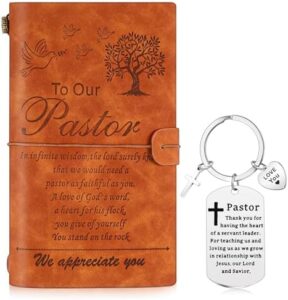 Read more about the article PerKoop Pastor Appreciation Gifts, Pastor Gifts Inspirational Journal Leather Stainless Steel Keychain for Pastor