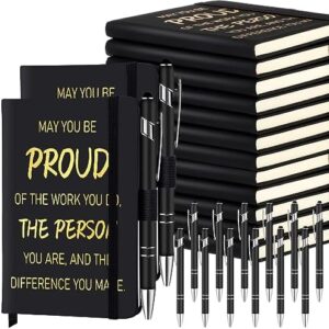 Read more about the article Qeeenar 12 Set Thank You Employee Appreciation Gifts Includes 12 Pcs A6 Leather Inspirational Journal Motivational Notebook with 12 Pcs Thank You Pens for Coworker Teacher Nurse Christmas (Black)