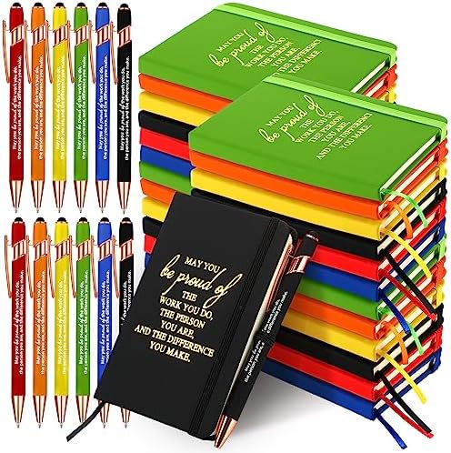 You are currently viewing Qeeenar Employee Appreciation Gifts, 24 Sets Thanks Coworkers Gifts Lined Notebook Journals with Pen, A6 Small Hardcover Notepad Pen Holder Appreciation Gift for Office