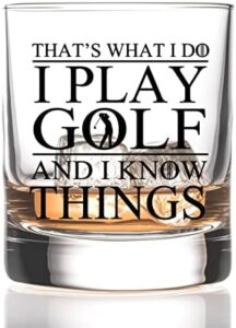 Read more about the article RZHV Thats What I Do I Play Golf And I Know Things Old Fashioned Whiskey Glass, Funny Father’s Day Anniversary Birthday Gift for Men Husband Dad Uncle Grandpa Friends Coworkers Golf Lover