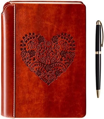 You are currently viewing SETTINI Heart Journal Gift Set in Gift Box – Hardcover Vegan Leather, Unique Pen Holder, Lined, 192 Pages, 6″ x 8.5″ – Includes Pen – Xmas Gift for Writing and Travel