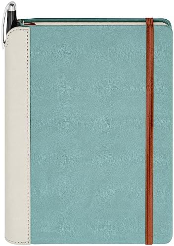 SETTINI Writing Journal - Hardcover Faux Leather Notebook for writers Travel Journal Lined Personal Diary 6x8.5 Gift Set: journal with luxury pen. (Teal)