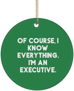 Read more about the article Sarcastic Executive Gifts, of Course, I Know Everything. I, Unique Birthday Circle Ornament Gifts for Coworkers from Team Leader, Funny Executive Circle Ornament Gift Ideas, Funny Executive Circle