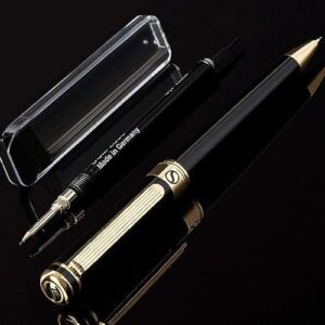 Read more about the article Scriveiner Black Lacquer Mechanical Pencil – Stunning Luxury Pencil, 24K Gold Finish, Schmidt 0.7mm Mechanism, Spare Leads, Best Gift Set for Men & Women, Professional Executive Office Pencils
