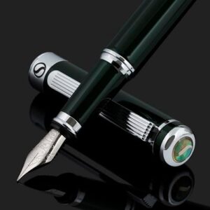 Read more about the article Scriveiner British Racing Green Fountain Pen – Stunning Luxury Pen with Chrome Finish, Schmidt Nib (Fine), Best Pen Gift Set for Men & Women, Professional, Executive, Office, Nice Pens
