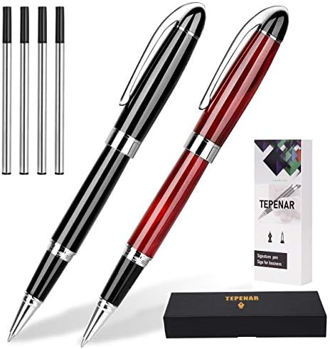 TEPENAR Ballpoint Pen Set With Gift Box and 2 Extra Black Ink refills-Luxury Elegant Fancy Nice Gift Pen Set for Office Signature Executive Business
