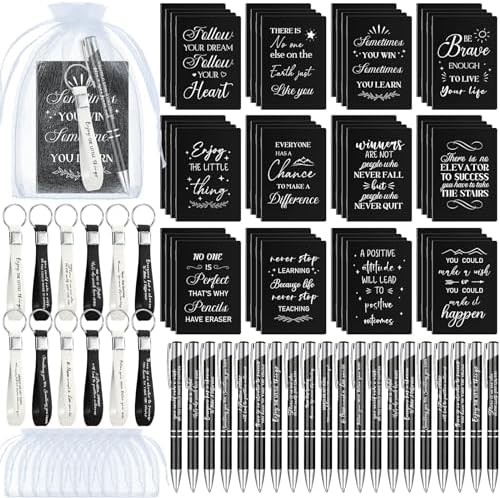 You are currently viewing Tenceur 48 Sets Inspirational Gifts for Men Women Bulk Motivational Ballpoint Pens Mini Inspiring Notebook Inspirational Quotes Keychains Organza Gifts Bag for School Office Travel Supplies (Black)