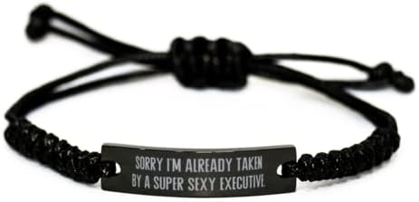 You are currently viewing Unique Executive Gifts, Sorry I’m Already Taken by a Super Sexy Executive, Executive Black Rope Bracelet From Boss, Gift ideas for her, Gift ideas for him, Gift ideas for mom, Gift ideas for dad, Gift