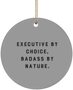 Read more about the article Unique Idea Executive Gifts, Executive by Choice, Badass by Nature, Funny Circle Ornament for Coworkers from Boss, Funny Executive Gifts, Funny Corporate Gifts, Funny Office Gifts, Funny boss Gifts,