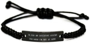Read more about the article Useful Executive Assistant Gifts, I’m Still an Executive Assistant Even, Reusable Black Rope Bracelet for Coworkers from Friends, Gift Ideas for her, Gift Ideas for him, Gift Ideas for, Gift Ideas