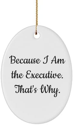 Useful Executive Oval Ornament, Because I Am The Executive. That's Why, Best Christmas Ornament for Colleagues from Friends, Unique Executive Gift Ideas, Unique Corporate Gifts, Unique Business