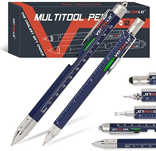 VEITORLD Multi-tool Pen Set 10 in 1, Christmas Ideas Gifts for Dad Men Husband, Stocking Stuffers for Men, Ballpoint Pen Birthday Gifts for Father Grandpa Boyfriend, Anniversary Unique Gifts for Him