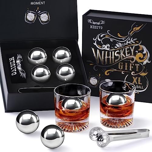 You are currently viewing Whiskey Balls Reusable 55mm, Bourbon Gifts for Men, Whiskey Ice Stones with Tongs, for Dad Who Has Everything, Anniversary Birthday Gifts for Boyfriend Grandpa Him Husband from Wife