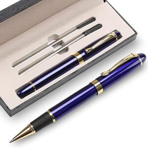 Read more about the article YIVONKA Luxury Ballpoint Pens Nice Ball Pen Best Gift for Men Professional Executive Office BallPens Classy Gift Box Ballpoint Black Refill Line width 0.5mm (Blue)