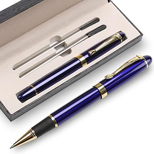 You are currently viewing YIVONKA Luxury Ballpoint Pens Nice Ball Pen Best Gift for Men Professional Executive Office BallPens Classy Gift Box Ballpoint Black Refill Line width 0.5mm (Blue)