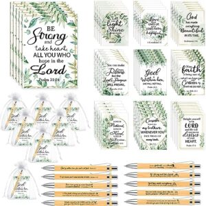Read more about the article Yeaqee 150 Pcs Bible Verse Gift Sets 50 Pcs Christian Inspirational Notebooks Bible Verse Supplies 50 Pcs Bible Verse Pens Bamboo 50 Pcs White Organza Bags for Coworker Office Team School Church