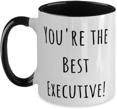 You're the Best Executive! Two Tone 11oz Mug, Executive Present From Team Leader, Special Cup For Friends, Gift wrap, Bow, Card, Tag