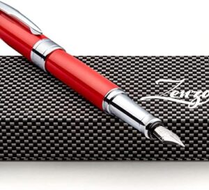 Read more about the article ZenZoi Red Fountain Pen – Elegant Executive Pen for Men or Women. Smooth Writing Schmidt Fine Nib. Luxury Pen Gift Set, Converter, 2 Ink Refills. Premium, Professional, Business Pen