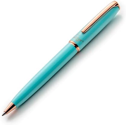 ZenZoi Turquoise Ballpoint Pen – Retractable, Executive Pen for Women w/Rose Gold Trim. Nice Writing Schmidt Ink Refills. Fancy, Luxury Pen Gift Set. Note Taking, Journaling Ball Pen
