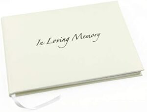 Read more about the article in Loving Memory Funeral Guest Book – Informal Lined Inner Page Format – Boxed – White – Size: 8.9″ x 6.7″