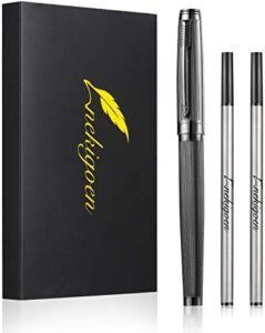 Read more about the article nekigoen Rollerball Pen for Men Women Luxury Metal Executive Pens Home Office Use with 2 Extra Refills Black Ink 0.7mm G2(gray)