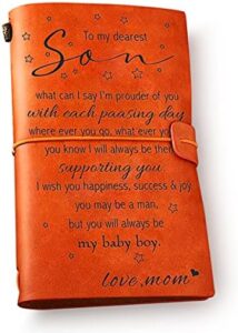 Read more about the article to My Dearest Son Leather Journal Notebook from Mom – Inspirational Son Travel Journal Embossed Writing Journal Gift for Birthday Graduation Christmas