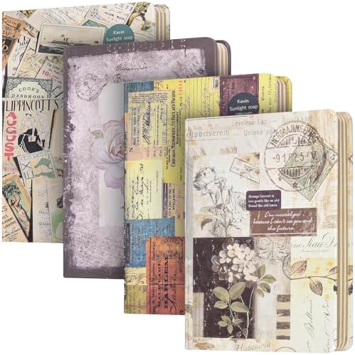 You are currently viewing 4 Pack Travel Journal, Journal for Women Men Gift, Vintage Journal with Retro Page for Writing, Hardcover Cute Notebook, Aesthetic Diary Notebook Junk Journal Set, Scrapbook Journal, 5.6″ X 8.3″