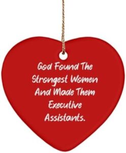 Read more about the article God Found The Strongest Women. Heart Ornament, Executive Assistant Present from Colleagues, Cute Christmas Ornament for Friends, Executive Assistant Birthday Present, Gift Ideas for Executive