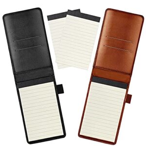Read more about the article Itechpanda 2 Pack Small Pocket PU Leather Business Notebook Cover Jotter Multifunction A7 Mini Notepad (Black + Brown)