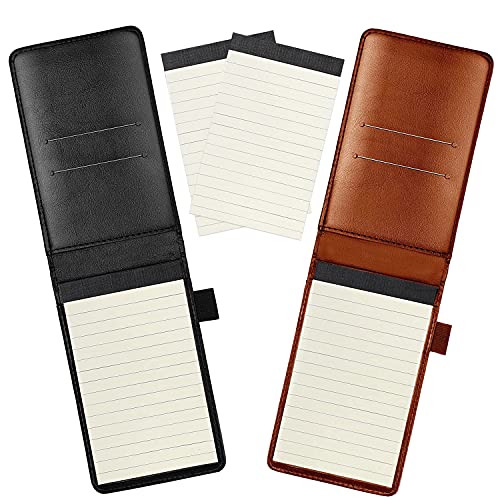 You are currently viewing Itechpanda 2 Pack Small Pocket PU Leather Business Notebook Cover Jotter Multifunction A7 Mini Notepad (Black + Brown)