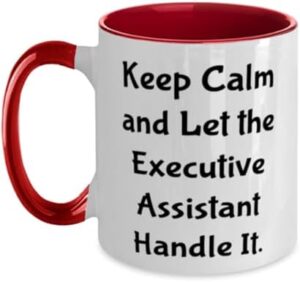 Read more about the article Keep Calm and Let the Executive. Two Tone 11oz Mug, Executive assistant Present From Team Leader, Sarcasm Cup For Coworkers, Gifts for men and women, Gifts for couples, His and hers gifts, Unique