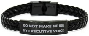 Read more about the article Motivational Executive Gifts, Do Not Make Me Use My, Cool Birthday Braided Leather Bracelet Gifts For Coworkers From Boss, Birthday gift ideas, Unique birthday gifts, Personalized birthday gifts,