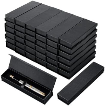 Pen Gift Boxes Empty Black Gift Box for Pen Jewelry Ballpoint Pen Gift Box with Cushion Pencil Boxes Fountain Pen Box Jewelry Empty Case Collection Set for Business Birthday Office Supplies (40 Pcs)